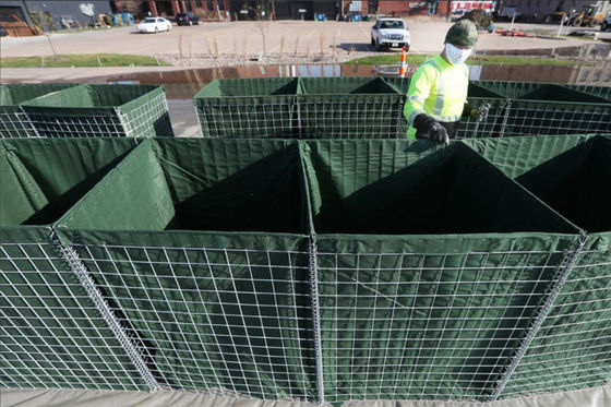 Sand Filled Gabion  Blast Wall Barrier For Military Defense / Flood Control