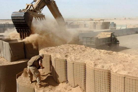 Sand Filled Gabion  Blast Wall Barrier For Military Defense / Flood Control